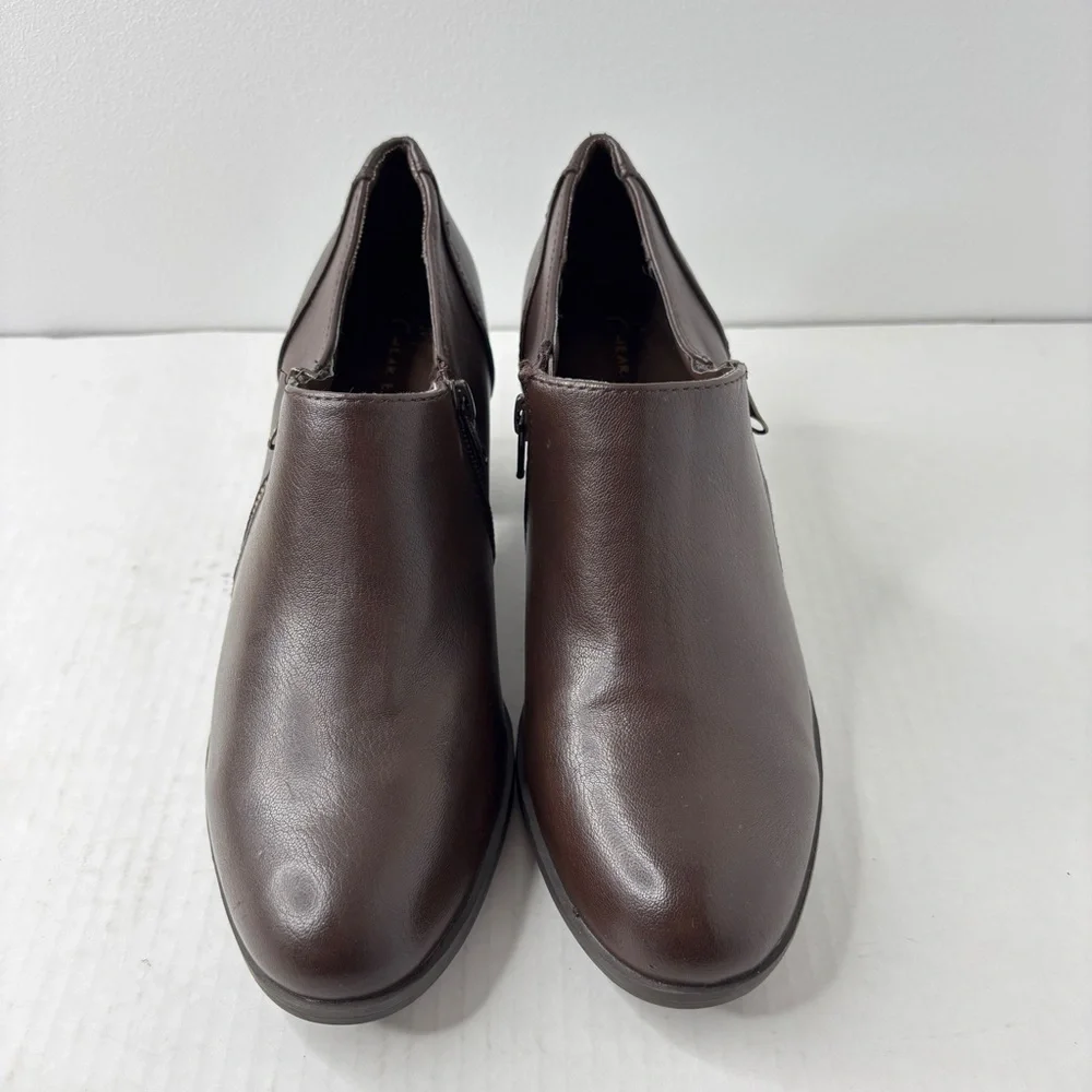 Wear Ever Brown Vegan Block Heel Ankle Boots Womens Size 8.5 Booties Shooties